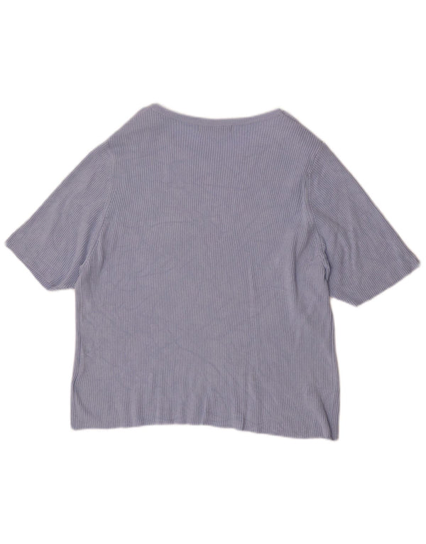 Marks & Spencer Womens T-Shirt Top UK 24 4XL Blue Viscose