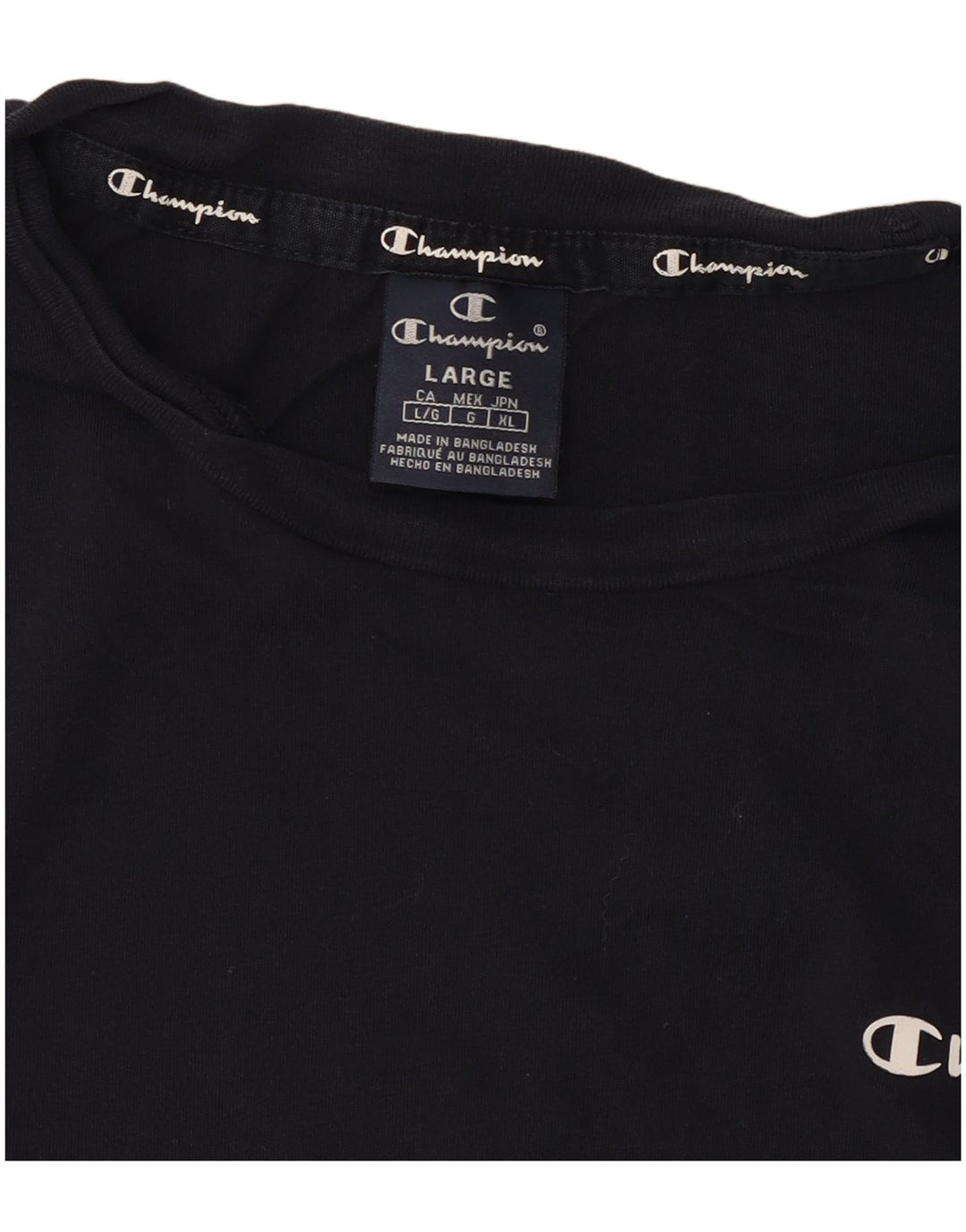 CHAMPION Mens T-Shirt Top Large Navy Blue Cotton