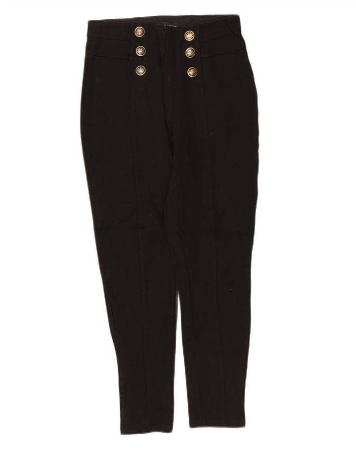 Zara Womens Slim Cropped Trousers Medium W28 L25 Black