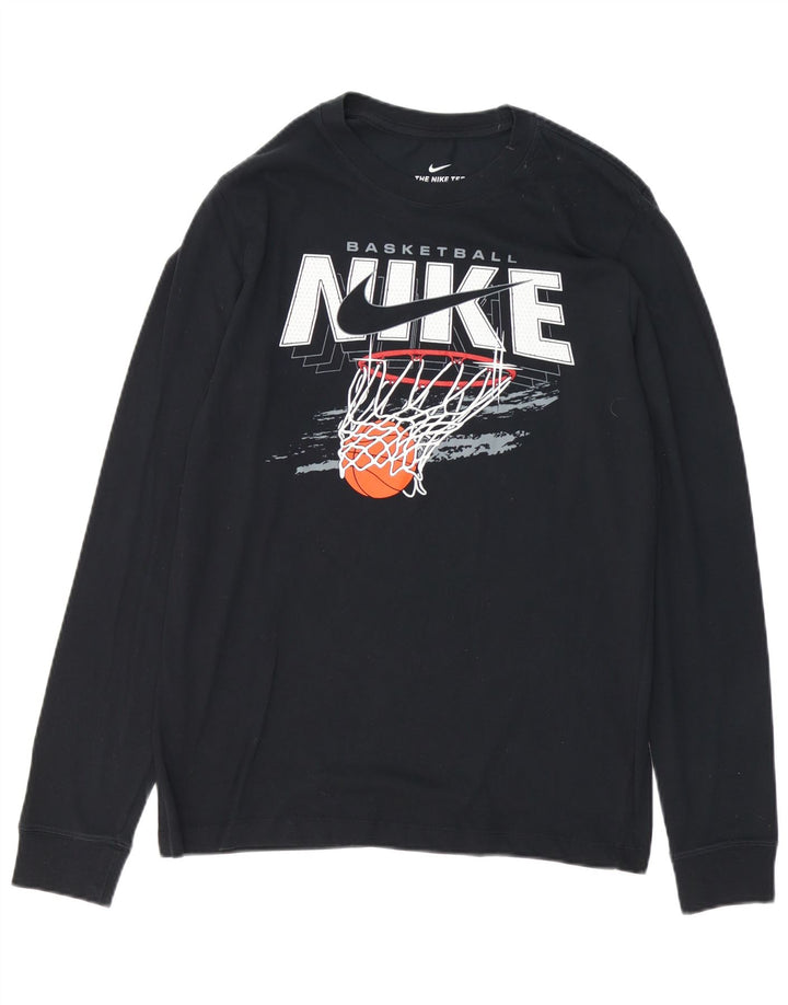 Nike Mens Basketball Graphic Top Long Sleeve Medium Navy Blue