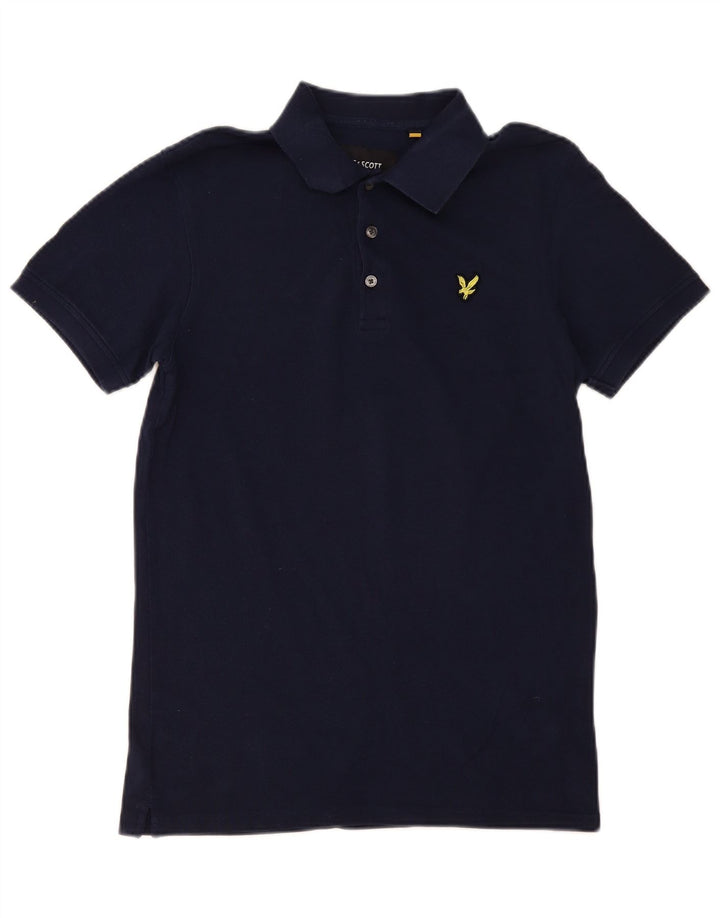 Lyle & Scott Mens Polo Shirt Small Navy Blue Cotton