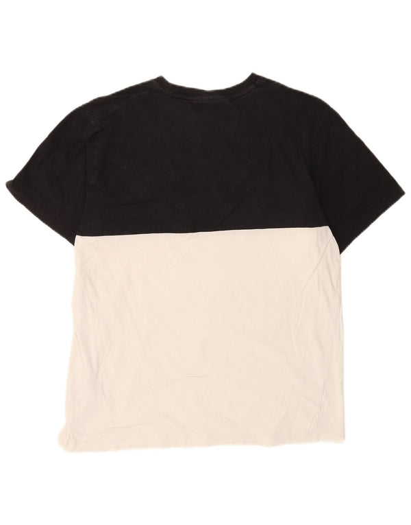Fila Mens Graphic T-Shirt Top Medium Black Colourblock Cotton