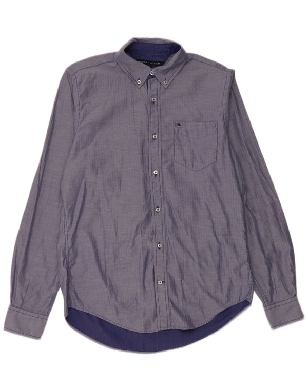 Tommy Hilfiger Mens Custom Fit Shirt Small Blue Cotton