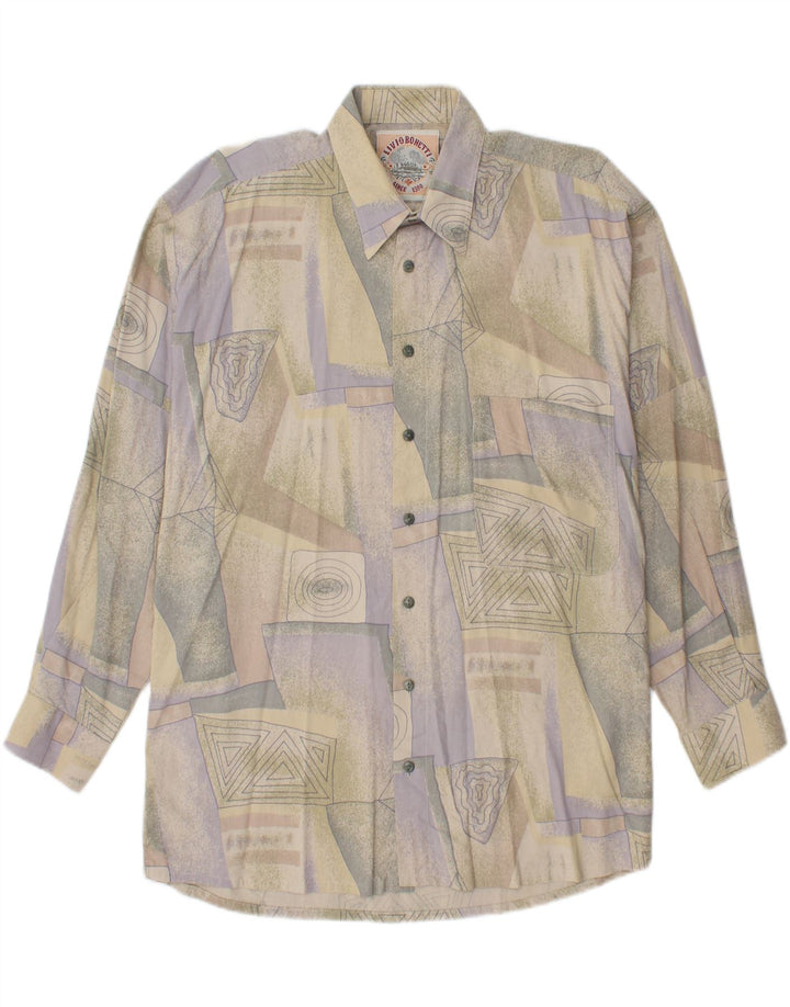 VINTAGE Mens Abstract Pattern Shirt Size 39/40 Medium Multicoloured