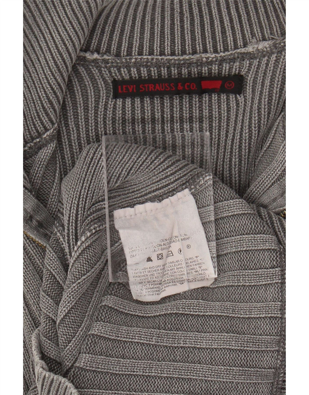 LEVI'S Mens Cardigan Sweater Medium Grey Cotton