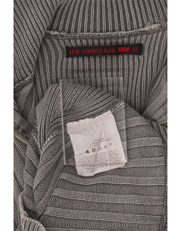 LEVI'S Mens Cardigan Sweater Medium Grey Cotton