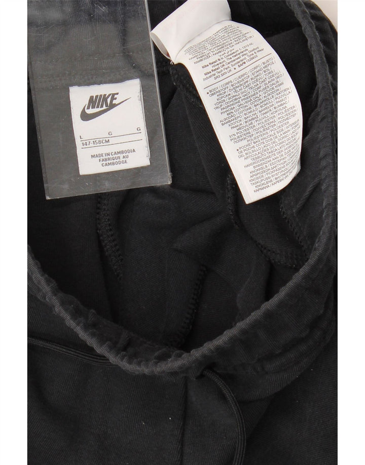 NIKE Boys Tracksuit Trousers Joggers 12-13 Years Large Black Cotton
