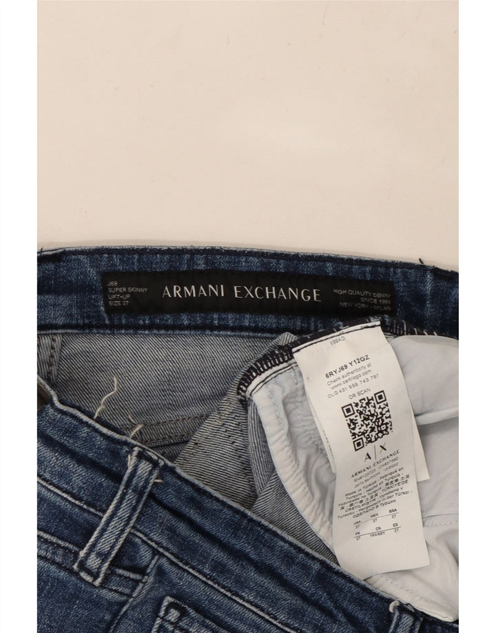 ARMANI EXCHANGE Womens Lift - Up Super Skinny Jeans W27 L30 Blue Cotton