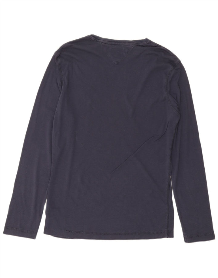 TOMMY HILFIGER Mens Top Long Sleeve Medium Navy Blue Cotton