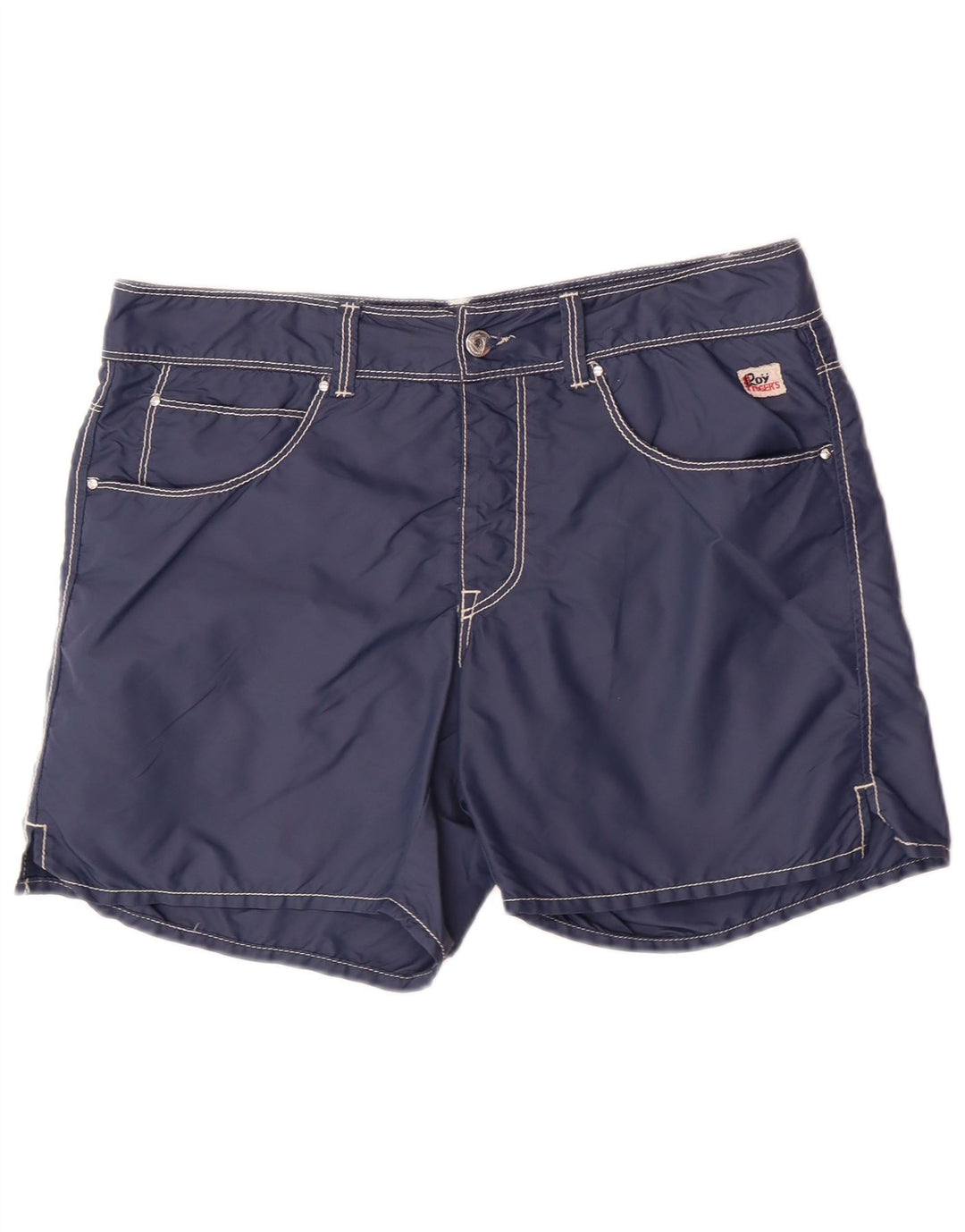 ROY ROGERS Mens Casual Shorts IT 48 Medium W34 Navy Blue Polyamide