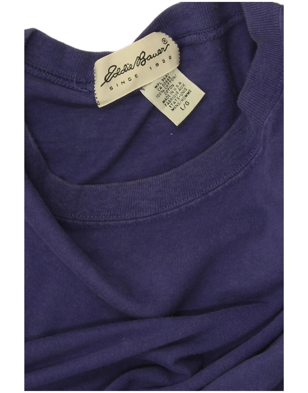 EDDIE BAUER Mens T-Shirt Top Large Purple Cotton