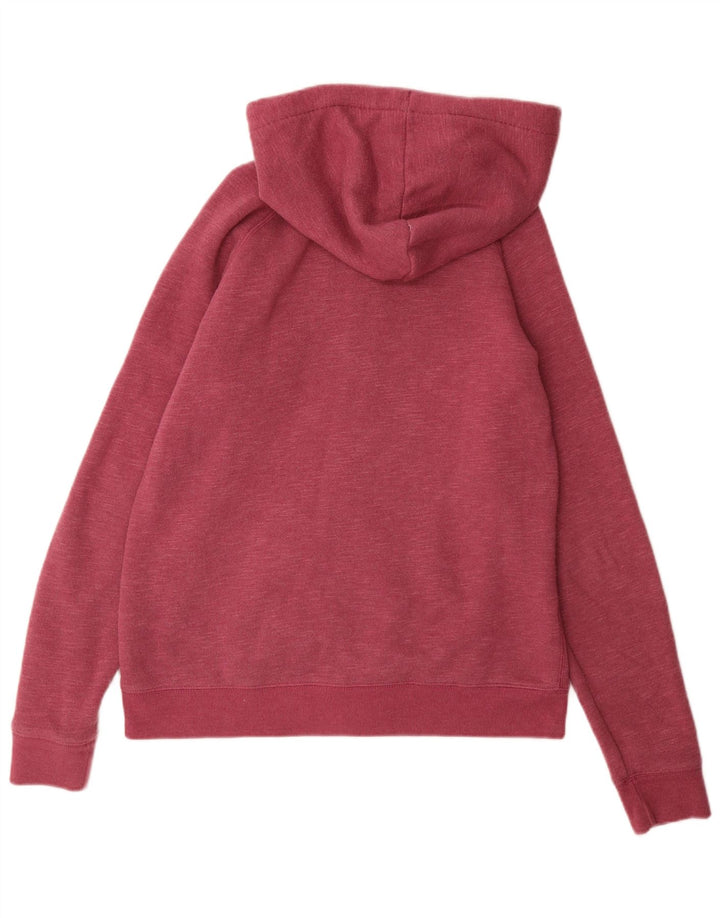 JACK WILLS Womens Zip Hoodie Sweater UK 16 Large  Burgundy Flecked