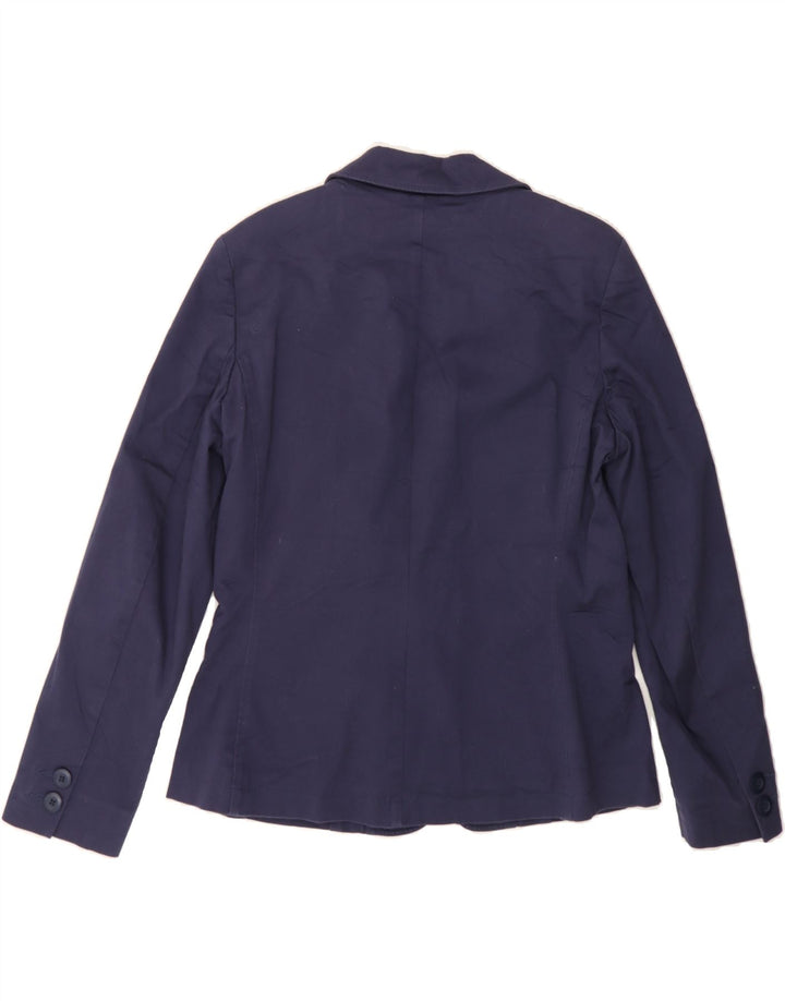 L.L.BEAN Womens 3 Button Blazer Jacket US 12 Large Navy Blue Cotton Vintage L.L.Bean and Second-Hand L.L.Bean from Messina Hembry 