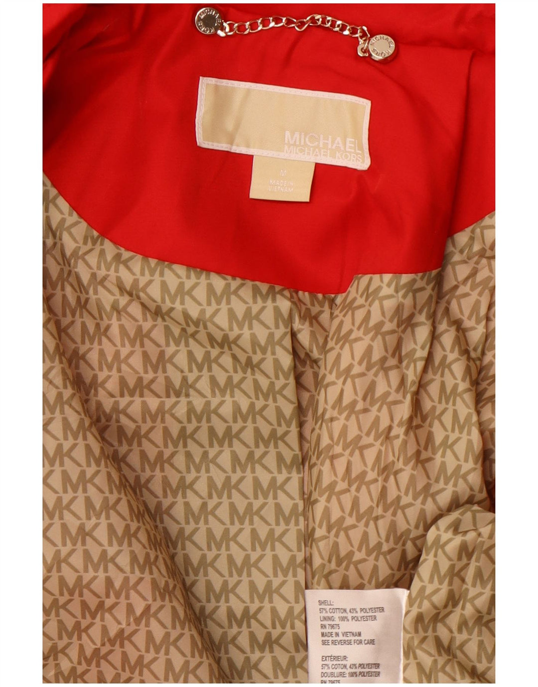 MICHAEL KORS Womens Trench Coat UK 12 Medium Red Cotton