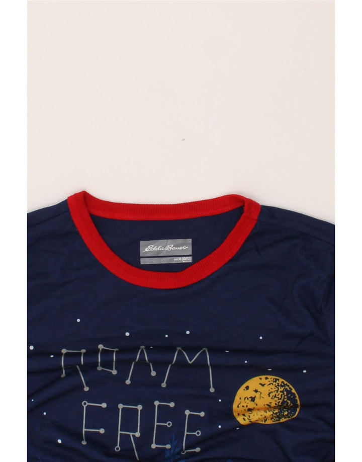 EDDIE BAUER Boys Graphic Top Long Sleeve 10-11 Years Medium Navy Blue Vintage Eddie Bauer and Second-Hand Eddie Bauer from Messina Hembry 