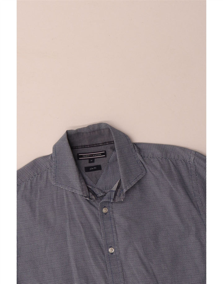 TOMMY BAHAMA Mens Slim Fit Shirt Medium Blue Check Cotton