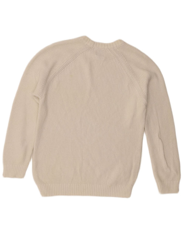 Zara Mens Crew Neck Jumper Sweater Small White Cotton