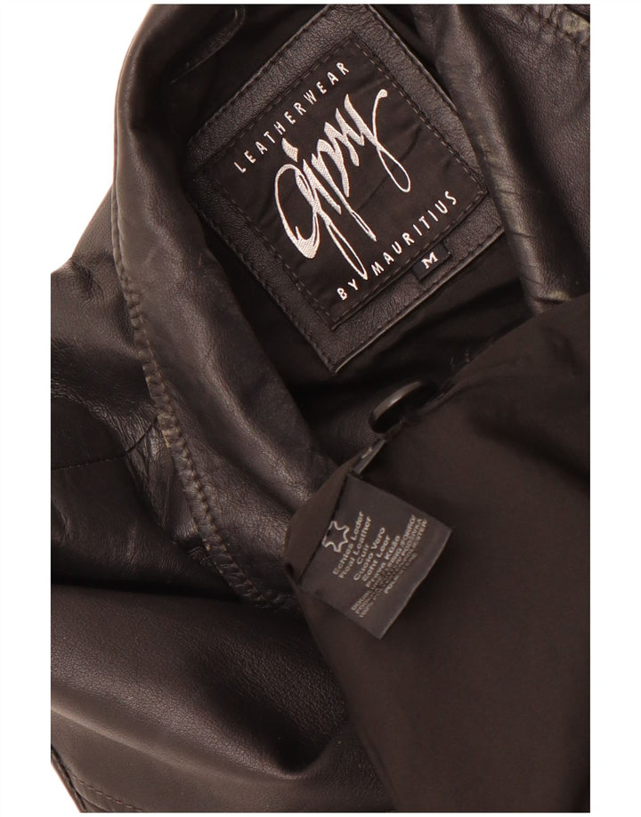 Gipsy Womens Leather Coat UK 12 Medium Brown