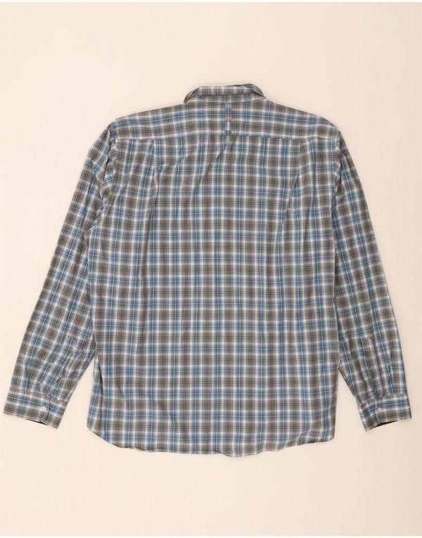 Hugo Boss Mens Shirt 2XL Blue Check Cotton