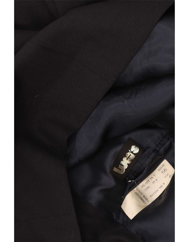 Vintage Mens Double Breasted Blazer Jacket IT 56 3XL Black Polyester