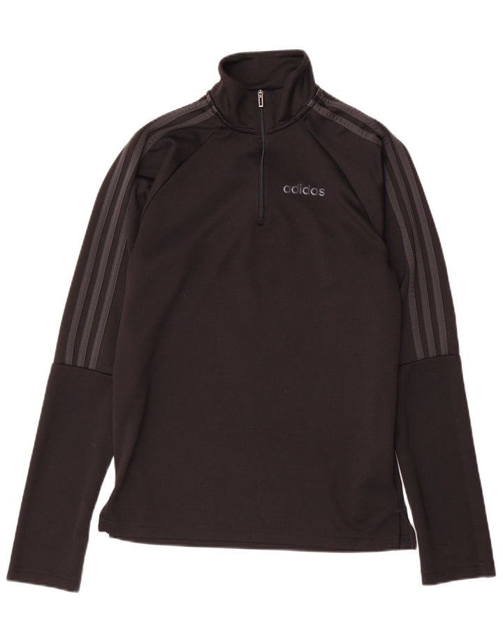 ADIDAS Mens Aeroready Zip Neck Pullover Tracksuit Top Small Black