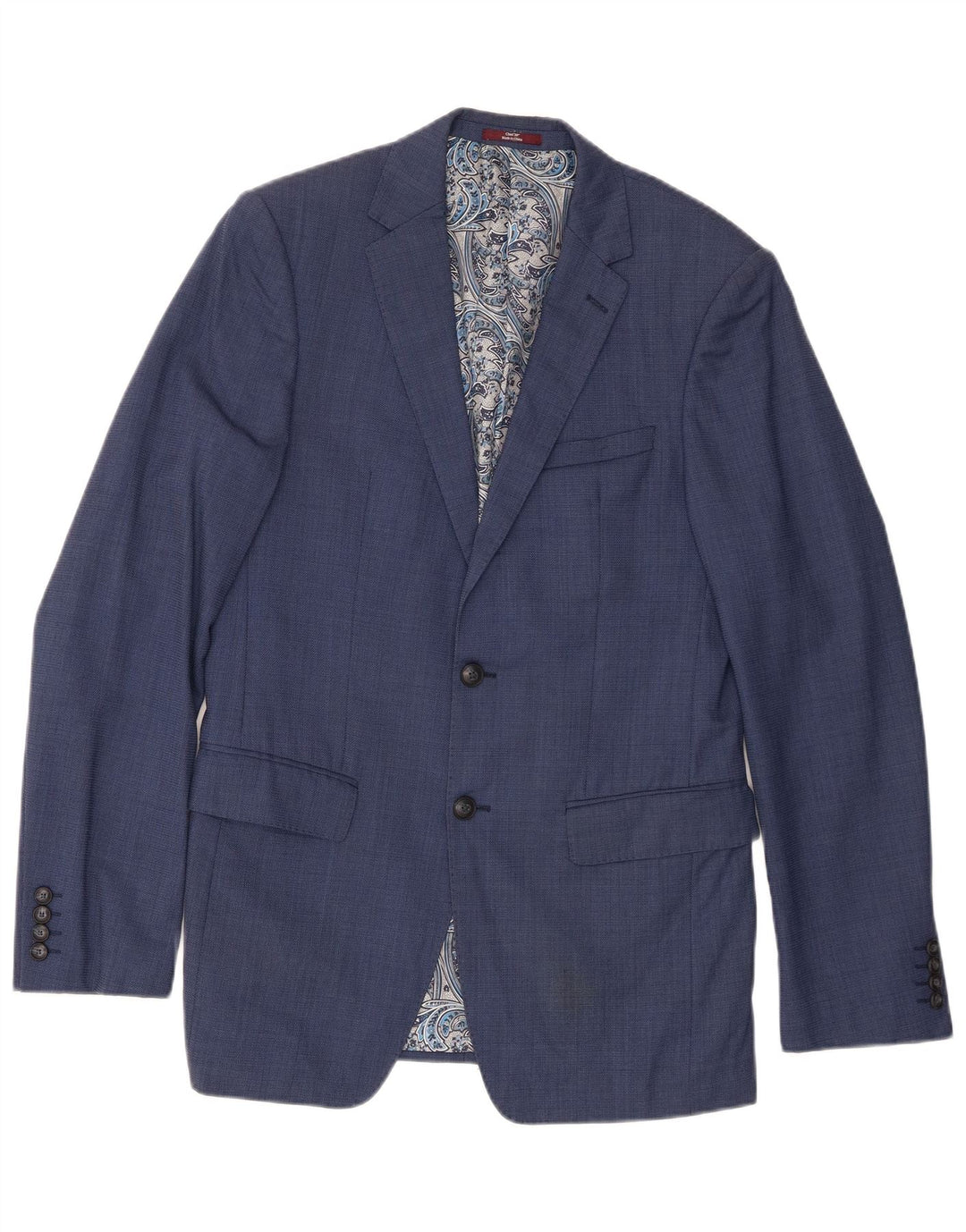 Marks & Spencer Mens 2 Button Blazer Jacket UK 38 Medium Blue Wool