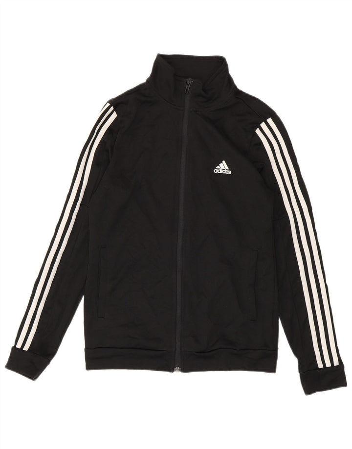 Adidas Womens Tracksuit Top Jacket UK 8/10 Small Black Polyester