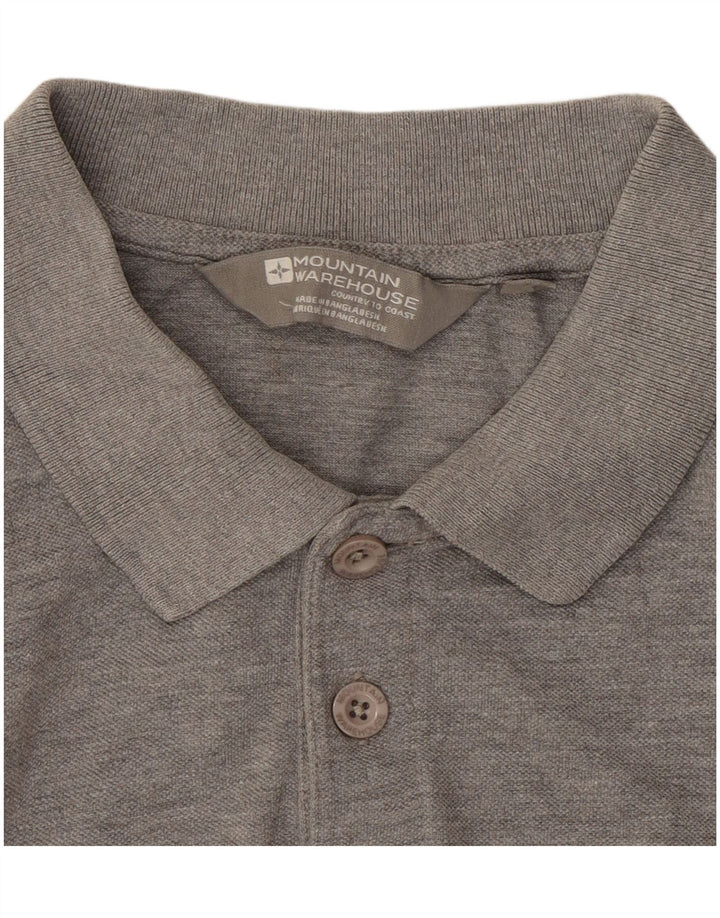 Mountain Warehouse Mens Loose Fit Polo Shirt Medium Grey Cotton