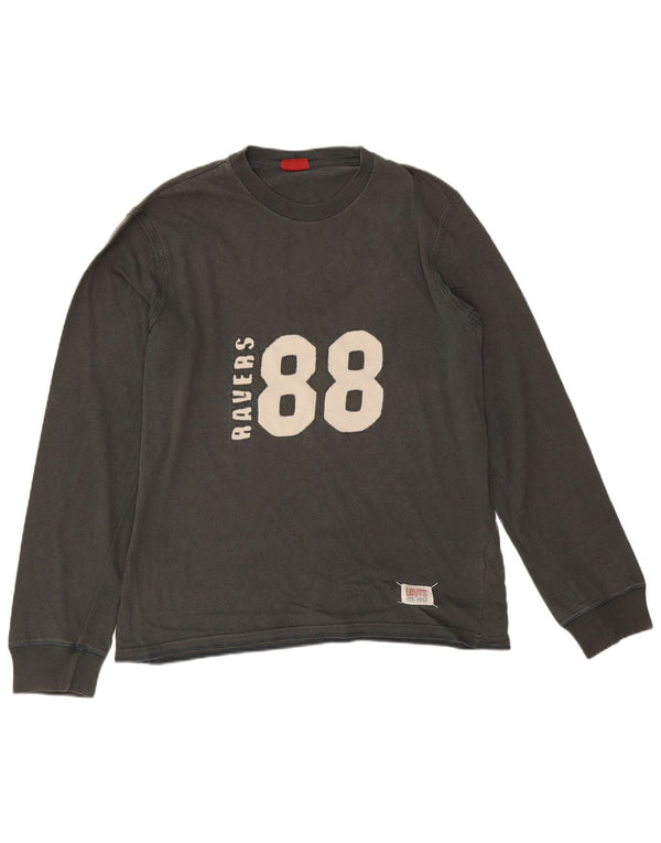 Levi's Mens Graphic Top Long Sleeve Large Grey Cotton