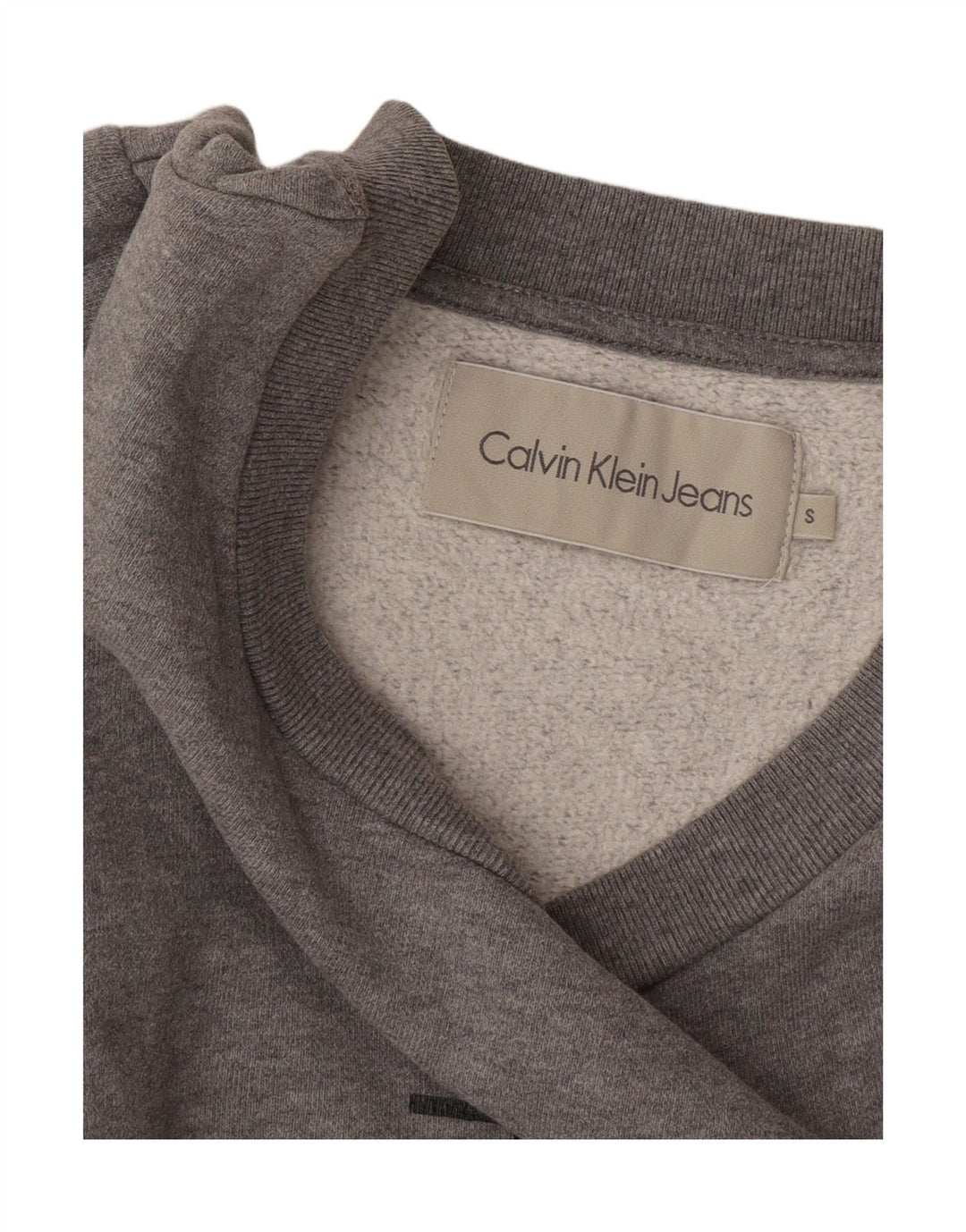 CALVIN KLEIN JEANS Mens Graphic Sweatshirt Jumper Small Grey