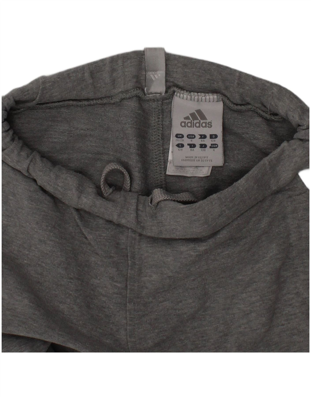 Adidas Girls Tracksuit Trousers Joggers 7-8 Years Grey Cotton