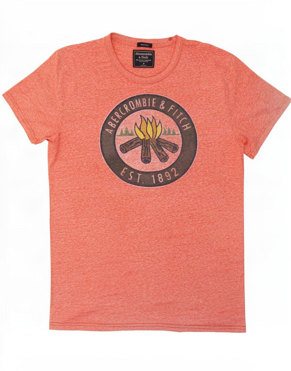 Abercrombie & Fitch Mens Muscle Graphic T-Shirt Top Medium Pink Flecked