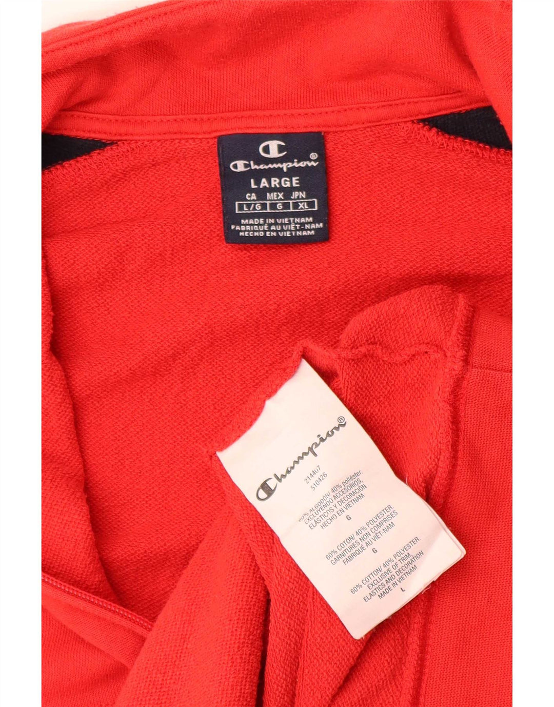 Champion Mens Tracksuit Top Jacket Large Red Colourblock Polyester
