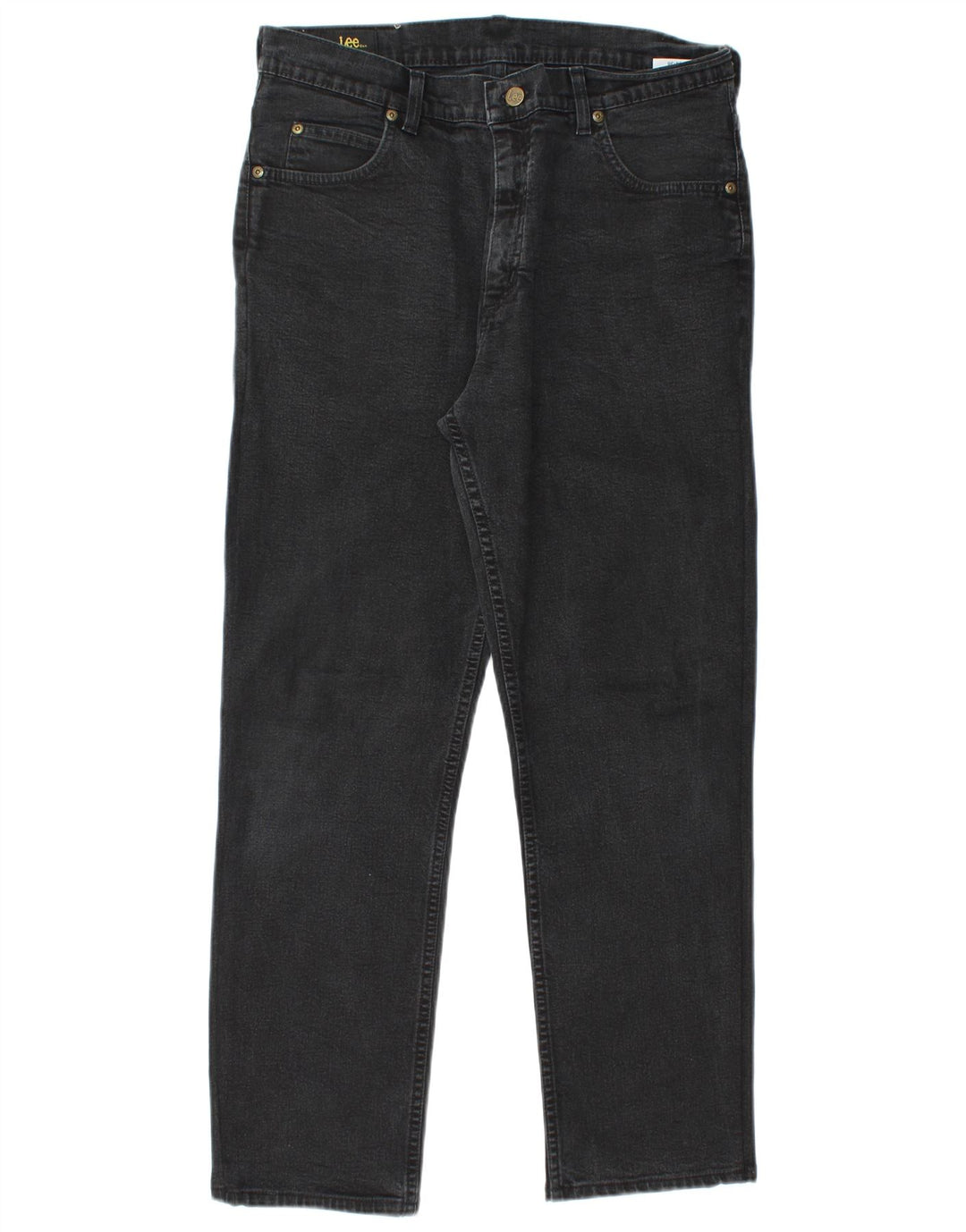 LEE Mens Brooklyn Straight Jeans W34 L28 Black Cotton