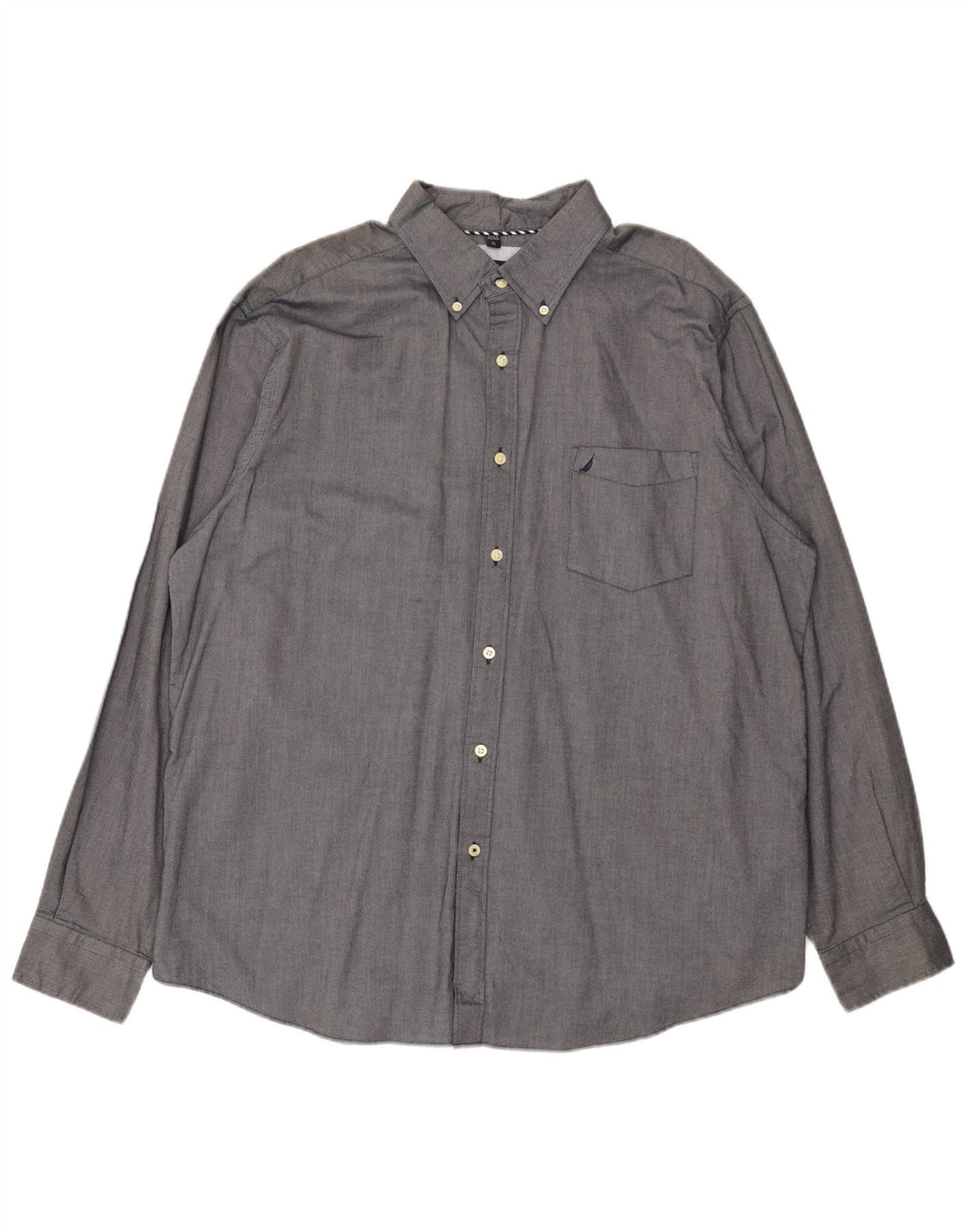 Nautica Mens Shirt XL Grey Cotton