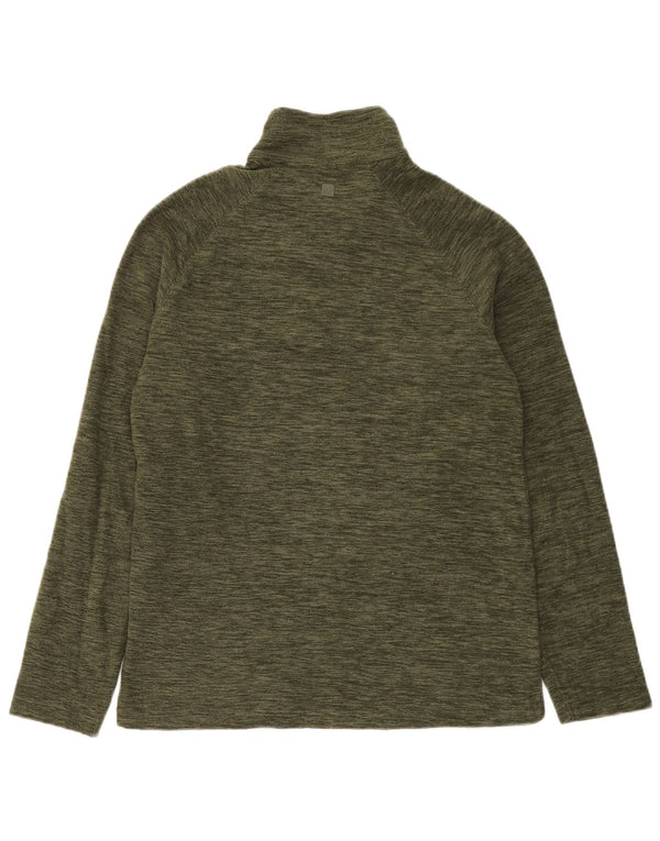 Mountain Warehouse Mens Zip Neck Fleece Jumper Small Khaki Flecked
