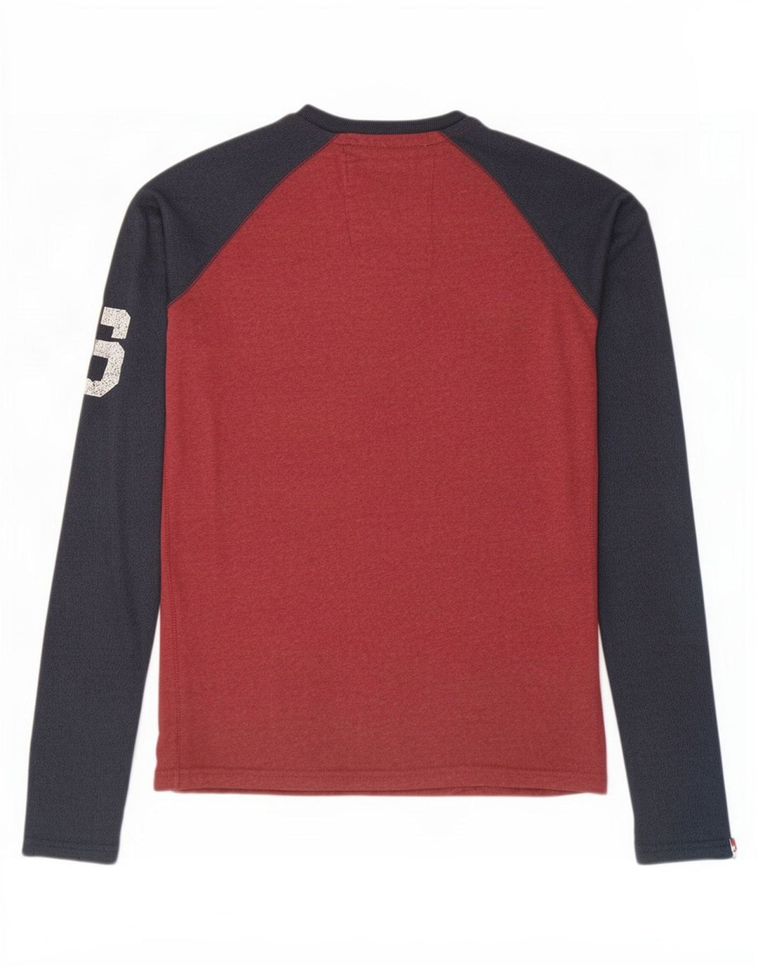 Superdry Mens Graphic Top Long Sleeve Medium Red Colourblock Cotton