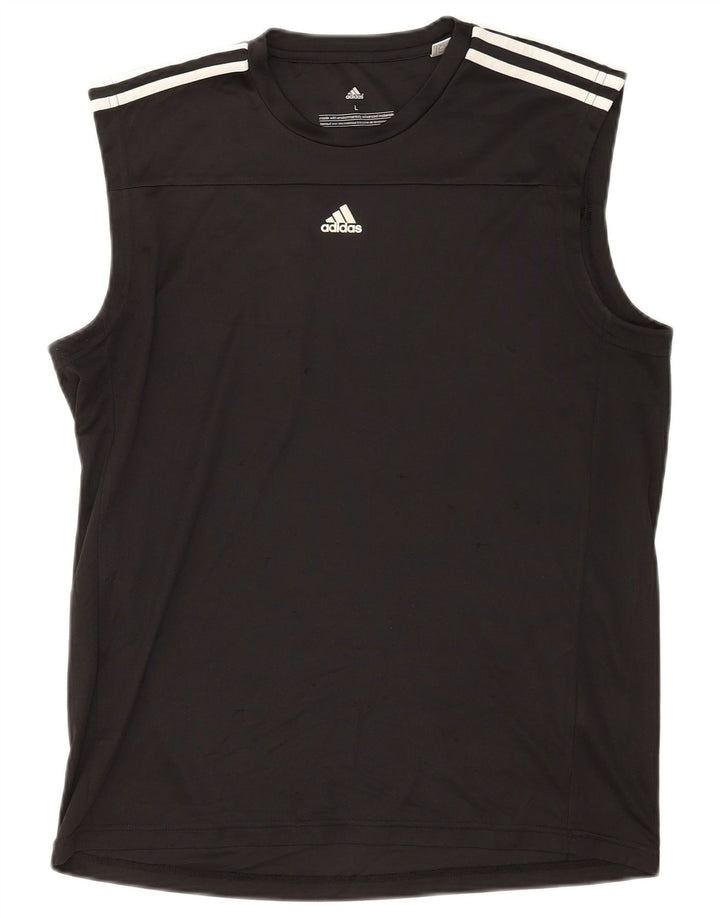 Adidas Mens Climalite Vest Top Large Black Polyester