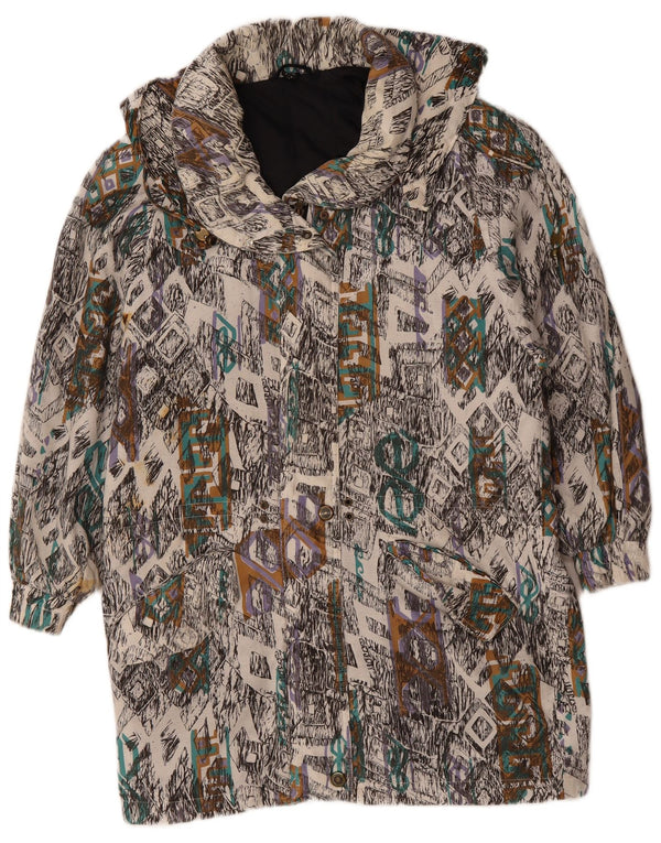 VINTAGE Womens Windbreaker Coat UK 10 Small Multicoloured Geometric