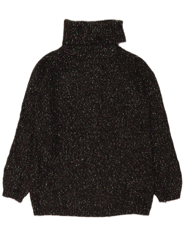 Marks & Spencer Womens Roll Neck Jumper Sweater UK 10 Small Black Flecked