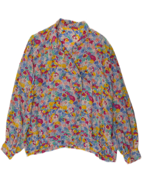 Vintage Womens Shirt Blouse UK 18 XL Multicoloured Floral