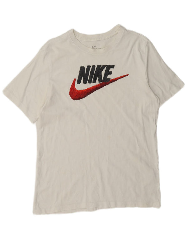 Nike Mens Graphic T-Shirt Top Medium White Cotton