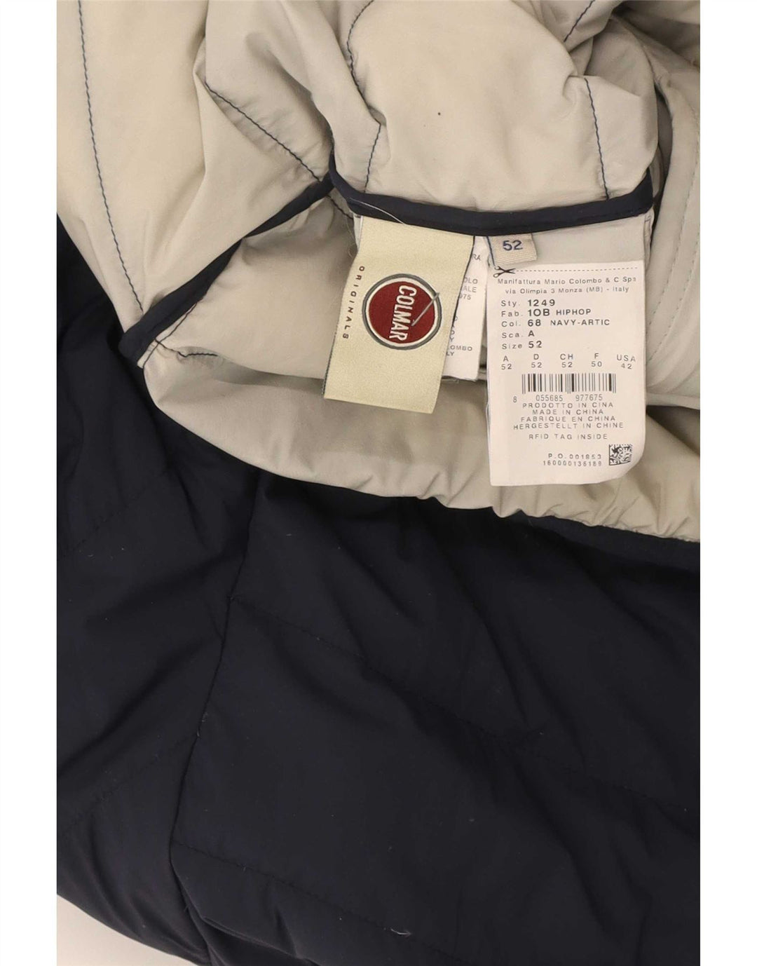 Colmar Mens Hooded Padded Jacket IT 52 Large Navy Blue Polyamide