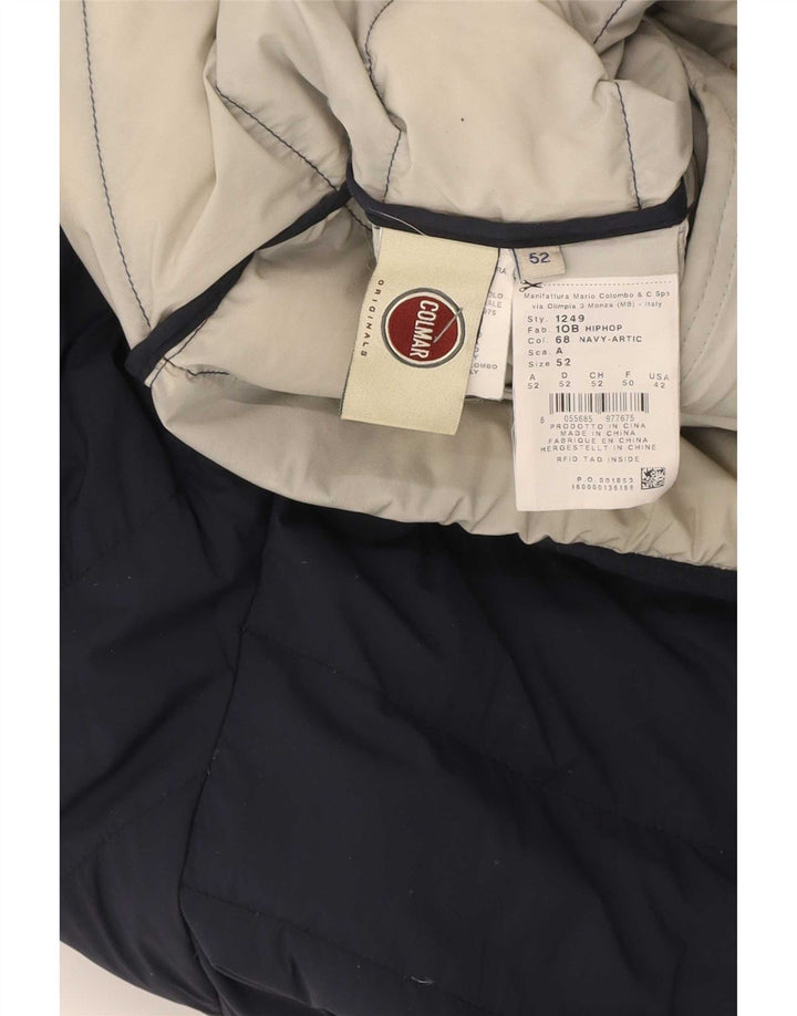 Colmar Mens Hooded Padded Jacket IT 52 Large Navy Blue Polyamide