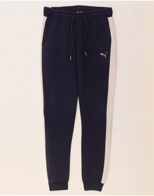 Puma Womens Tracksuit Trousers Joggers Medium Navy Blue Colourblock