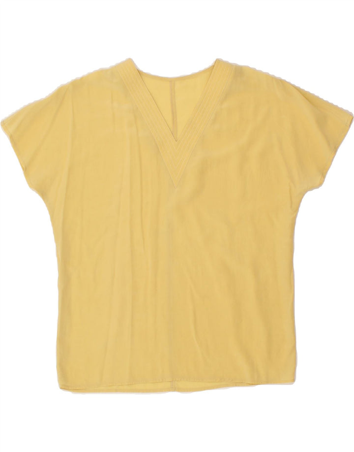 VINTAGE Womens Blouse Top UK 14 Medium Yellow Vintage Vintage and Second-Hand Vintage from Messina Hembry 