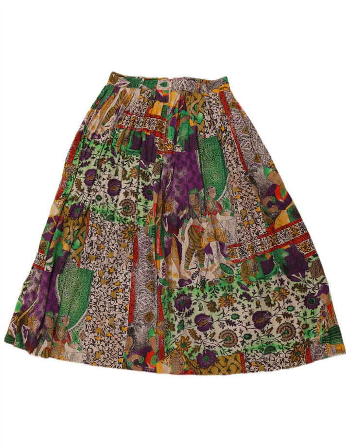 VINTAGE Womens High Waist A-Line Skirt EU 38 Medium W26  Multicoloured