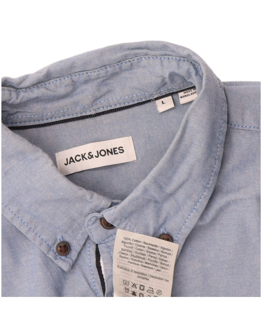 Jack & Jones Mens Shirt Large Blue Cotton