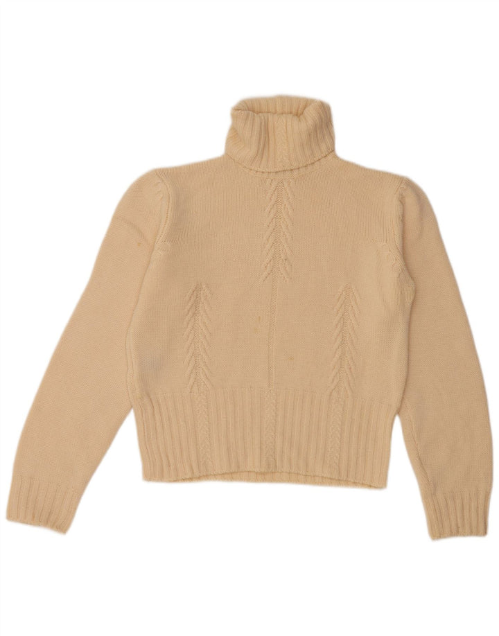 FRANCESCA Womens Roll Neck Jumper Sweater UK 16 Large Beige New Wool