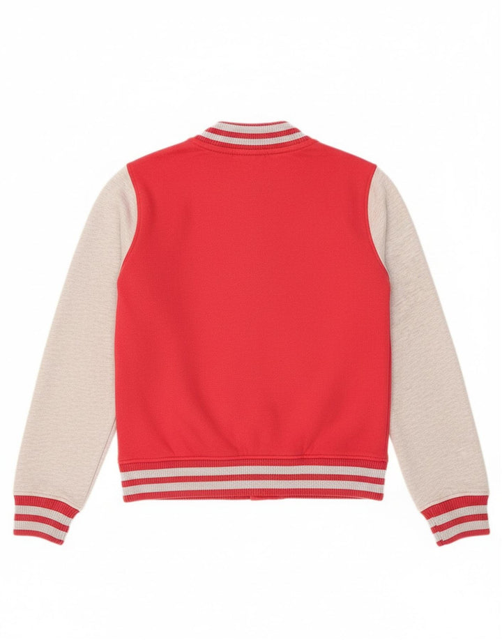 Superdry Womens Varsity Jacket UK 10 Small Red Colourblock Cotton